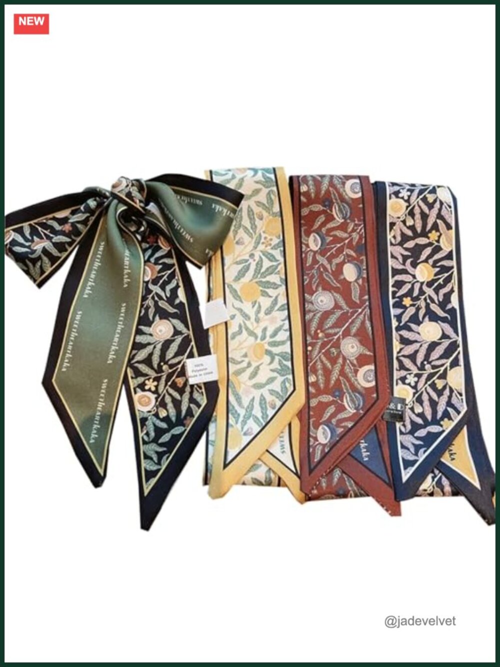 4 Pack Purse Scarf Bags Satin Ribbon Scarf for Women Lightweight Fashion Hair